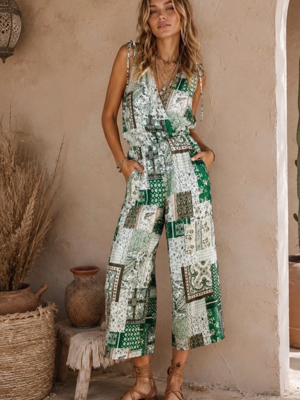 NWT Patchwork Jumpsuit ☀️ ✌️